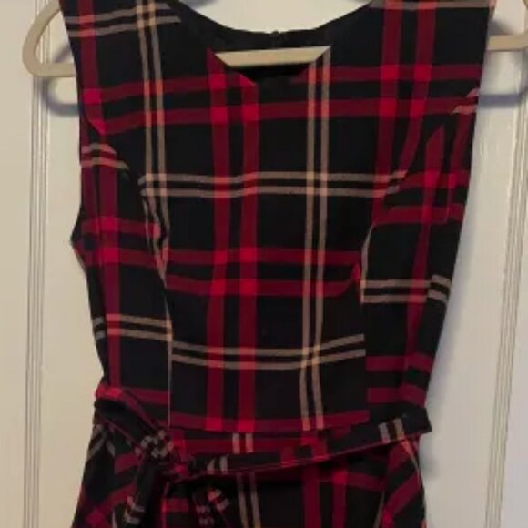 gingham, plaid, vintage style dress red holiday dress size 12 - Picture 3 of 4